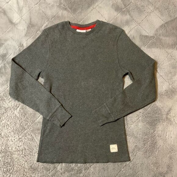 Urban Pipeline Mens Thermal Knit Crew Neck Long Sleeve Sweater Gray Small - Picture 4 of 6